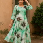 Deeksha Peacock Abstract Green and white floral
