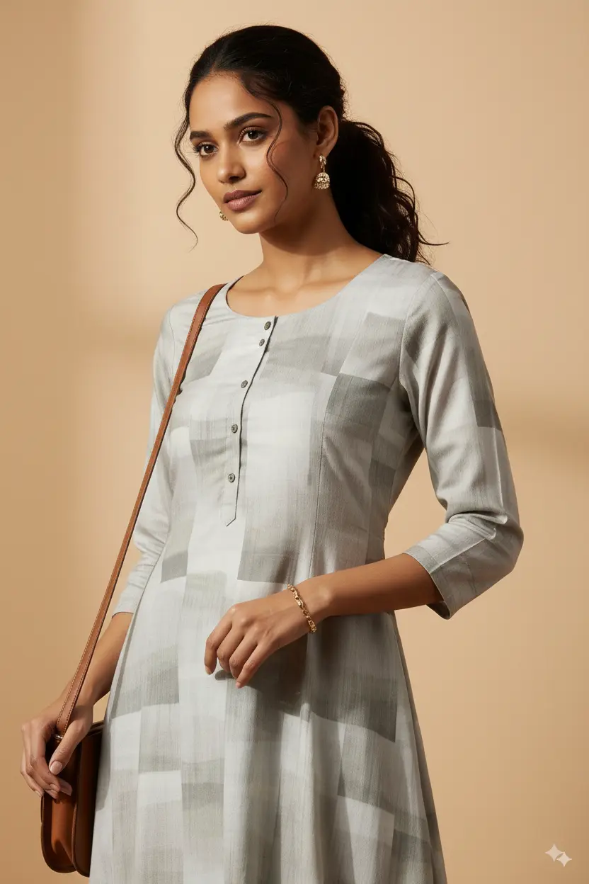 Deeksha Peacock Olive and white Checks - Image 3