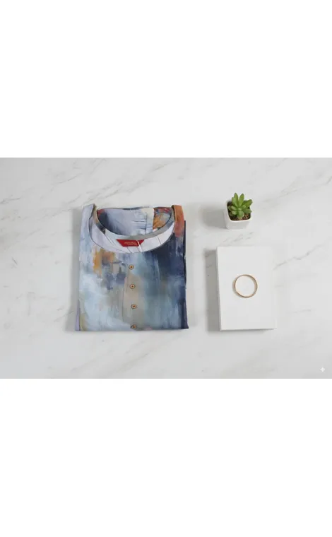 Deeksha Peacock Galaxy Orange, Black and White - Image 3