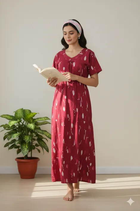 Deeksha Pink Spoted Nighty