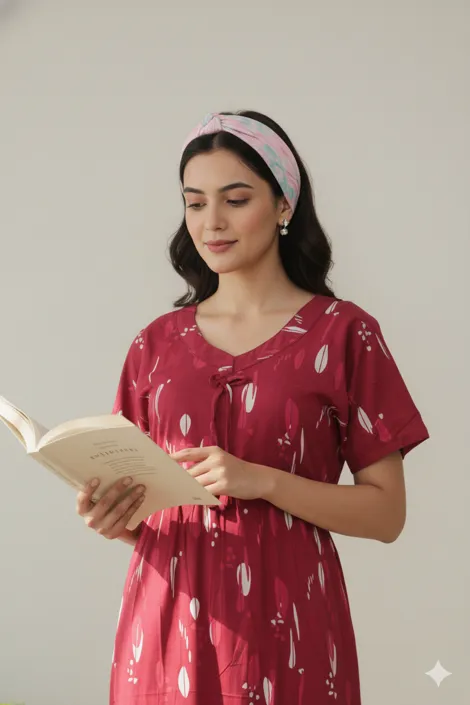 Deeksha Pink Spoted Nighty